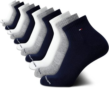 MEDIAS TOMMY HILFIGER PACK DE 6 PARES PARA HOMBRE CALCETINES AZUL, GRIS Y BLANCO