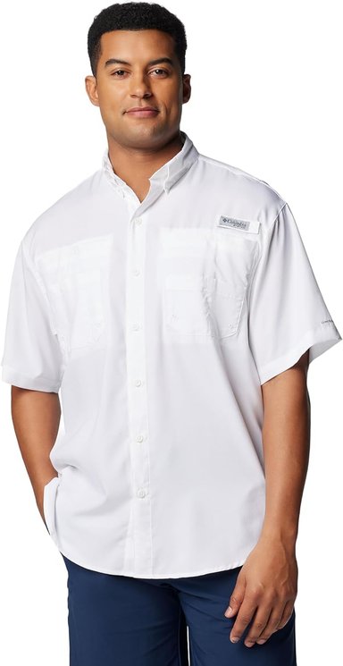COLUMBIA PFG TAMIAMI II - CAMISA DE MANGA CORTA PARA HOMBRE, BLANCO OMNI-SHADE Y OMNI-WICK - 1