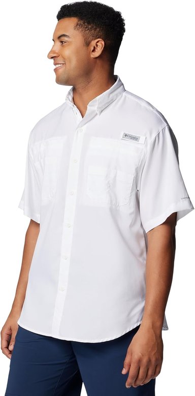 COLUMBIA PFG TAMIAMI II - CAMISA DE MANGA CORTA PARA HOMBRE, BLANCO OMNI-SHADE Y OMNI-WICK - 2