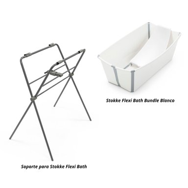 PACK BAÑERA FLEXIBATH + SOPORTE DE PIE + NEWBORN SUPPORT STOKKE - 1