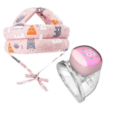EXTRACTOR DE LECHE MANOS LIBRE ROSADO + GORRO ANTI CAIDA PARA NIÑA