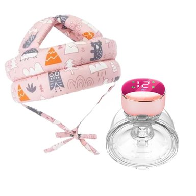 EXTRACTOR DE LECHE MANOS LIBRE FUCSIA + GORRO ANTI CAIDA PARA NIÑA