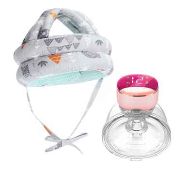 EXTRACTOR DE LECHE MANOS LIBRE FUCSIA + GORRO ANTI CAIDA PARA NIÑO