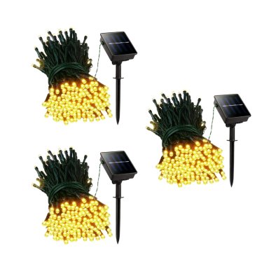 3 CORTINAS DE LUCES LED SOLARES 3 X 3 METROS