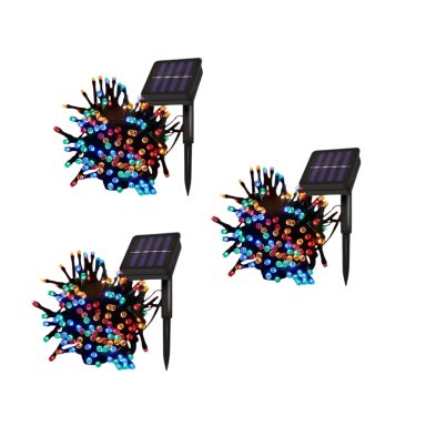 3 CORTINAS DE LUCES LED MULTICOLOR 3 X 3 METROS