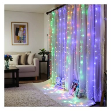 3 CORTINAS DE LUCES LED MULTICOLOR 3 X 3 METROS - 3