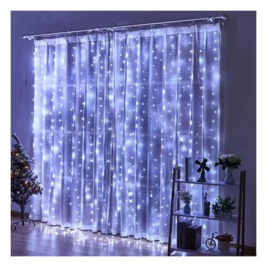 3 CORTINAS DE LUCES LED BLANCAS 3 X 3 METROS - 2