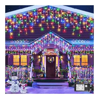 3 LUCES SOLARES CASCADA MULTICOLOR PARA EXTERIOR 3 METROS