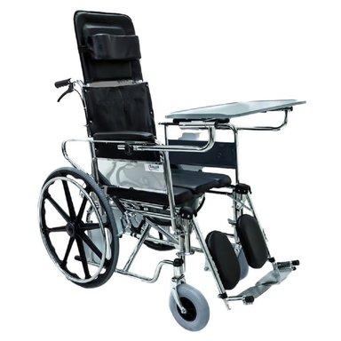 SILLA DE RUEDAS MULTIFUNCIONAL 5 EN 1 CROMADA