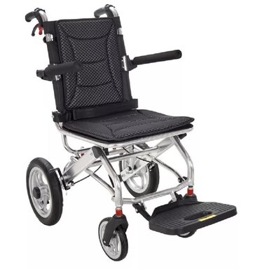 SILLA DE RUEDAS PARA VIAJE DE ALUMINIO TIPO MALETA NEGRO