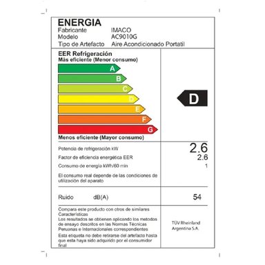 AIRE ACONDICIONADO PORTÁTIL IMACO 9000 BT U BLANCO AC9010G - 5