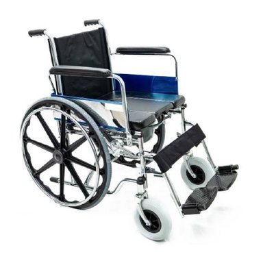 SILLA DE RUEDAS CON SANITARIO CROMADA AROS PVC IMPORTADA