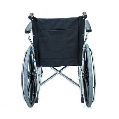 SILLA DE RUEDAS CON SANITARIO CROMADA AROS PVC IMPORTADA - 4