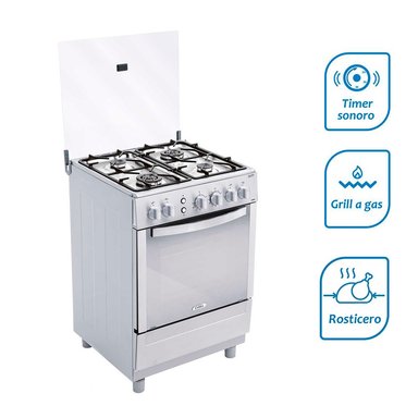 COCINA COLDEX CX681 PLUS A GAS DE PIE 24' 4 QUEMADORES INOX