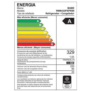 REFRIGERADORA MABE RMB432PXPRS0 BOTTOM FREEZER NO FROST 320 LITROS INOX - 8