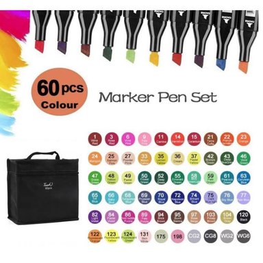 PLUMONES OEM DOBLE PUNTA MARCADORES COLORES 60 PIEZAS - 2