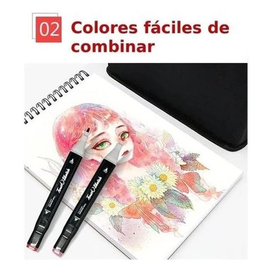 PLUMONES OEM DOBLE PUNTA MARCADORES COLORES 60 PIEZAS - 5