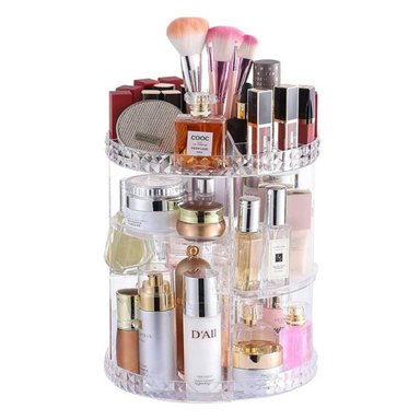 JOYERO OEM BLANCO ORGANIZADOR MAQUILLAJE GIRATORIO 360 GRADOS ESCRITORIO - 2