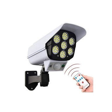 LAMPARA SOLAR LED TIPO CÁMARA DE SEGURIDAD CON SENSOR MOVIMIENTO