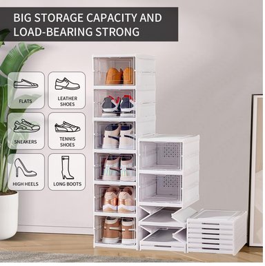 ZAPATERA 6 NIVELES BLANCO PLEGABLE CON TAPA