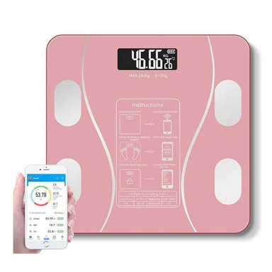 BALANZA SMART DIGITAL BLUETOOTH COLOR ROSADO