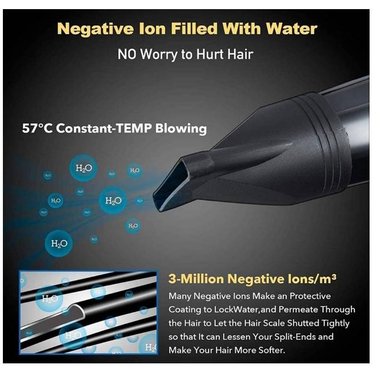 SECADOR CABELLO 5000W AIRE FRIO Y CALIENTE CON BOQUILLA Y PEINE - 2