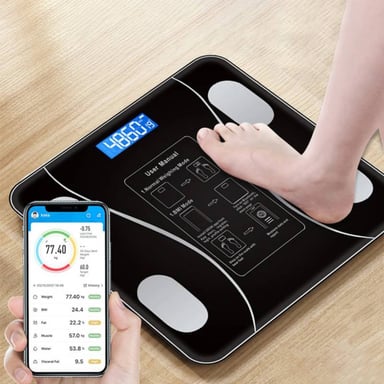 BALANZA SMART DIGITAL BLUETOOTH COLOR NEGRO - 4