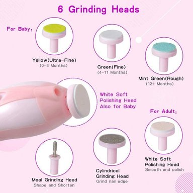 KIT CORTAUÑAS PARA BEBÉ MANICURE PULIDOR UÑAS ROSADO - 2