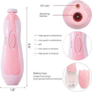 KIT CORTAUÑAS PARA BEBÉ MANICURE PULIDOR UÑAS ROSADO - 4