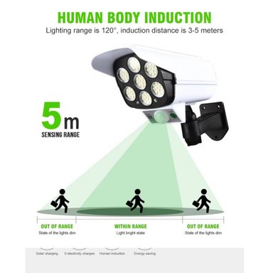 LÁMPARA OEM SOLAR LED TIPO CAMARA SEGURIDAD SENSOR MOVIMIENTO - 6
