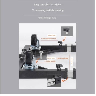 BASE AJUSTABLE MULTIFUNCIONAL OEM CON RUEDAS PARA ELECTRODOMÉSTICOS ACERO - 5
