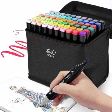 PLUMONES DOBLE PUNTA MARCADORES COLORES DE 60PCS
