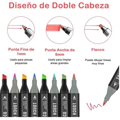 PLUMONES DOBLE PUNTA MARCADORES COLORES DE 60PCS - 3