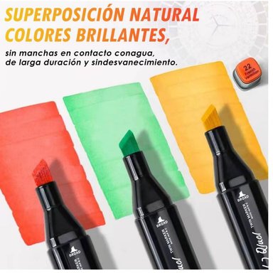 PLUMONES DOBLE PUNTA MARCADORES COLORES DE 60PCS - 5