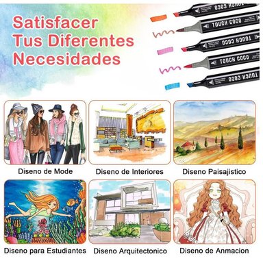 PLUMONES DOBLE PUNTA MARCADORES COLORES DE 60PCS - 6