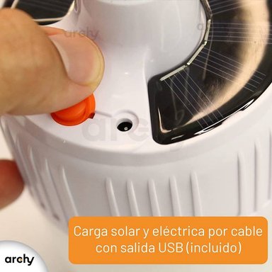 FOCO LAMPARA LED PORTATIL RECARGABLE EMERGENCIA SOLAR 80W - 6