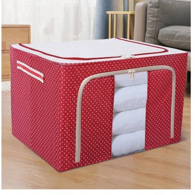 CAJA DE ALMACENAMIENTO MULTIFUNCIONAL PLEGABLE 66 LITROS - ROJO