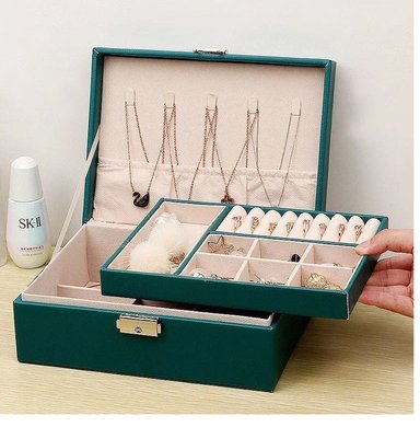 ORGANIZADOR DE JOYAS CON BANDEJA EXTRAÍBLE PARA MUJERES Y NIÑAS