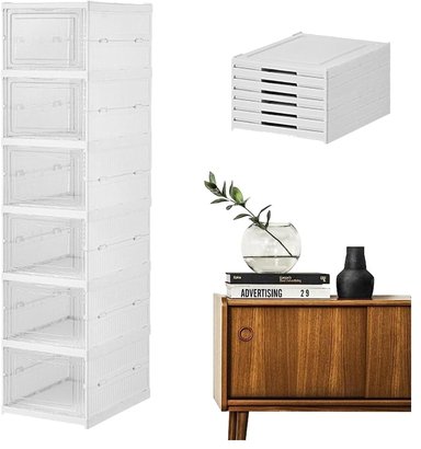 ZAPATERA 6 NIVELES BLANCO PLEGABLE CON TAPA