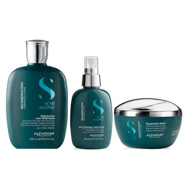TRATAMIENTO ALFAPARF MILANO SEMI DI LINO RECONSTRUCTION SHAMPOO MASCARILLA FLUID - 1