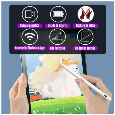 LÁPIZ LAPIZ IPAD RECHAZO PALMA MAGNETICO STYLUS RECARGABLE PREMIUM - 5