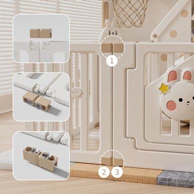 ZONA DE JUEGOS BABY RABBIT CON PIZARRA, CASITA Y ALFOMBRA  180 X 200 CM - 2