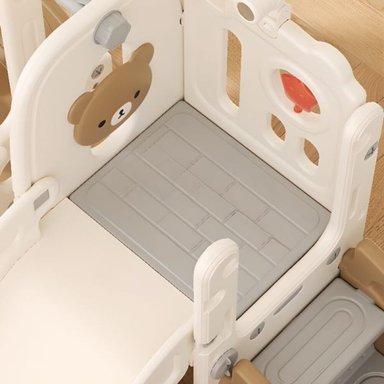 RESBALADERA OSO 4 EN 1 CON ESCALADOR,  ESPACIO PARA JUGUETES, ARO DE BASQUET Y TELESCOPIO - 6