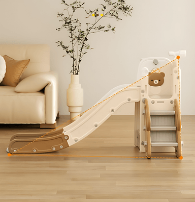 RESBALADERA OSO 4 EN 1 CON ESCALADOR,  ESPACIO PARA JUGUETES, ARO DE BASQUET Y TELESCOPIO - 7