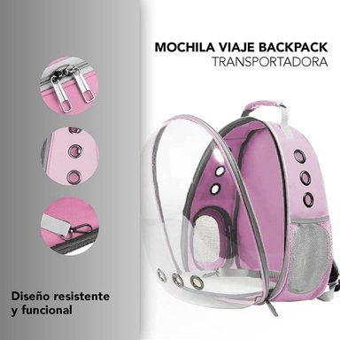 MOCHILA TRANSPORTADORA DE MASCOTAS PERROS Y GATOS - 2