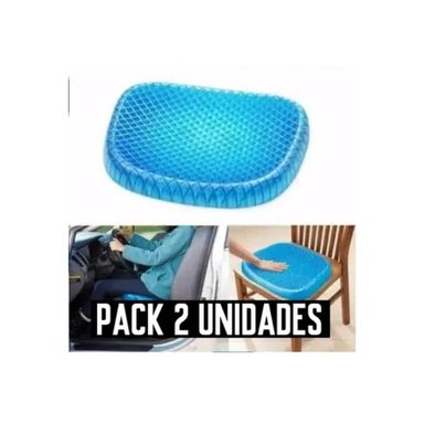 COJÍN OEM DE GEL ANTIDESLIZANTE DE COCHE Y OFICINA 2 PCS AZUL X 37 CM