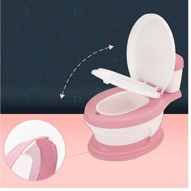ASIENTO PORTÁTIL ORINAL INODORO DE ENTRENAMIENTO ROSADO PARA NIÑOS - 3
