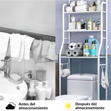 ORGANIZADOR SOBRE INODORO DE 3 NIVELES DE ESTANTES