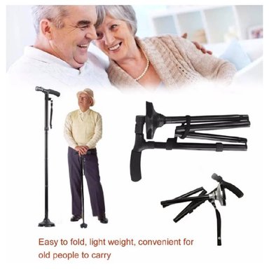 BASTÓN PLEGABLE ORTOPÉDICO CON LUZ LED - 1