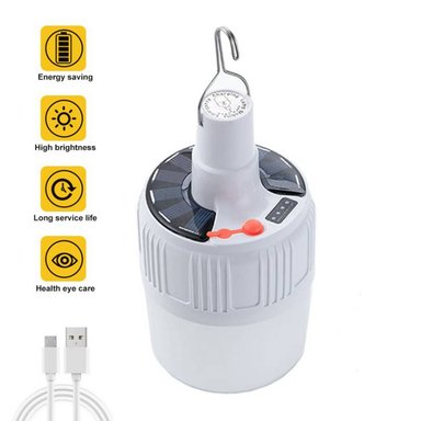 FOCO LAMPARA LED PORTATIL RECARGABLE EMERGENCIA SOLAR 80W - 2